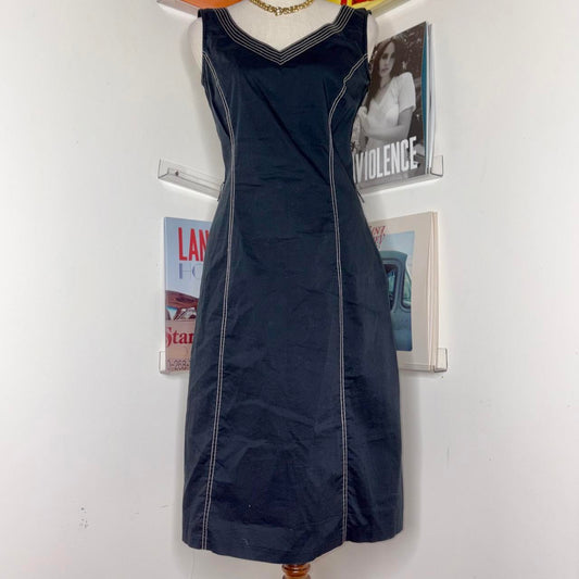 vintage 90s navy blue midi dress