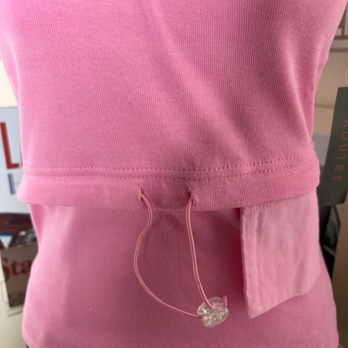 deadstock NWT 2000s y2k pink activewear toggle baby tee