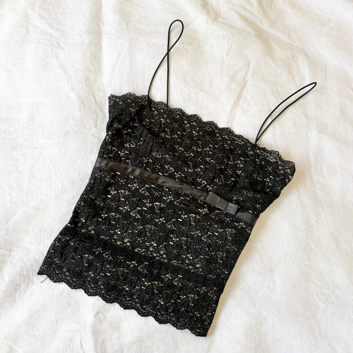 vintage 2000s y2k coquette lace overlay feminine cami