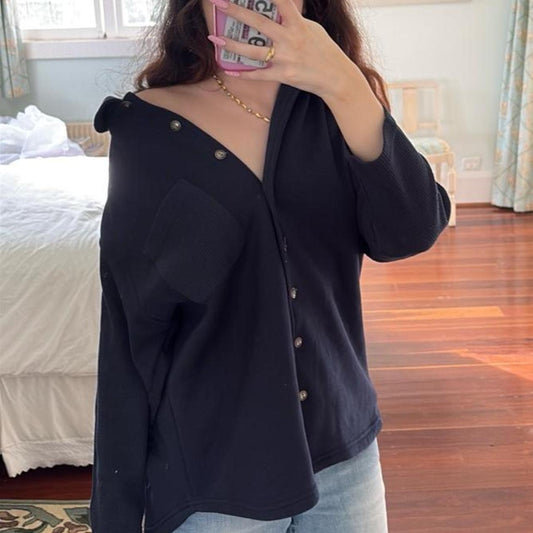 deadstock NWOT vintage style navy button up jacket