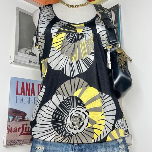 deadstock NWT 2000s y2k floral graphic foldover tank