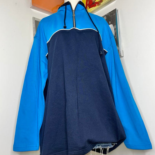 deadstock NWOT 2000s y2k activewear blue quarter zip jumper