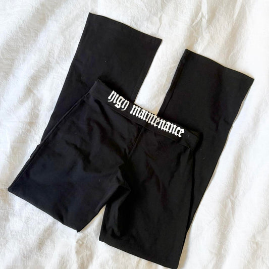 deadstock NWOT 2000s y2k black foldover graphic pants