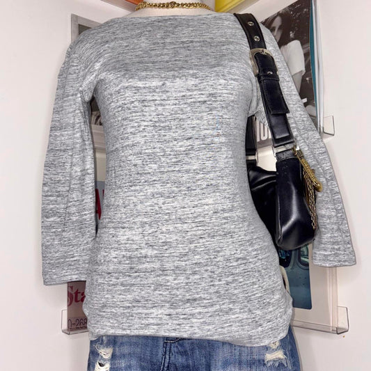 vintage 90s grey 3/4 sleeve top