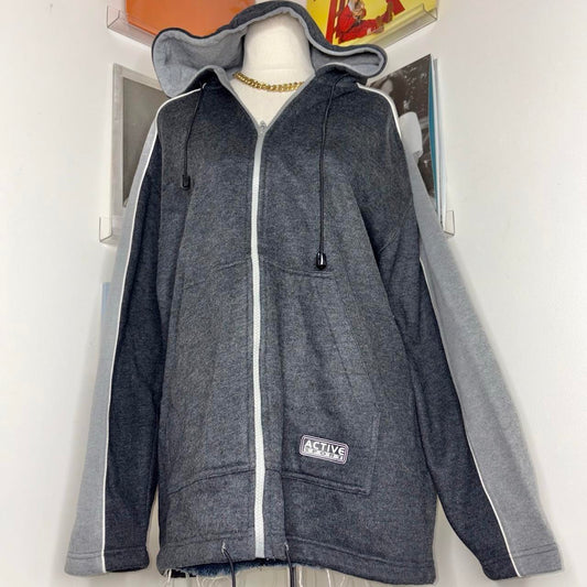 2000s y2k grey activewear zip up jacket