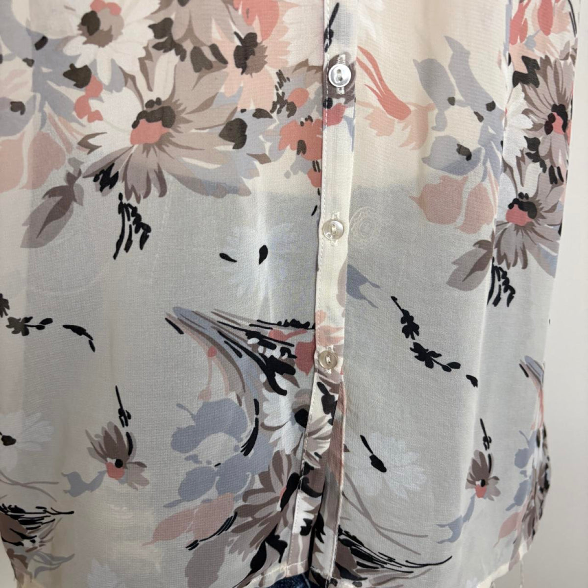deadstock NWT 2000s era floral mesh blouse