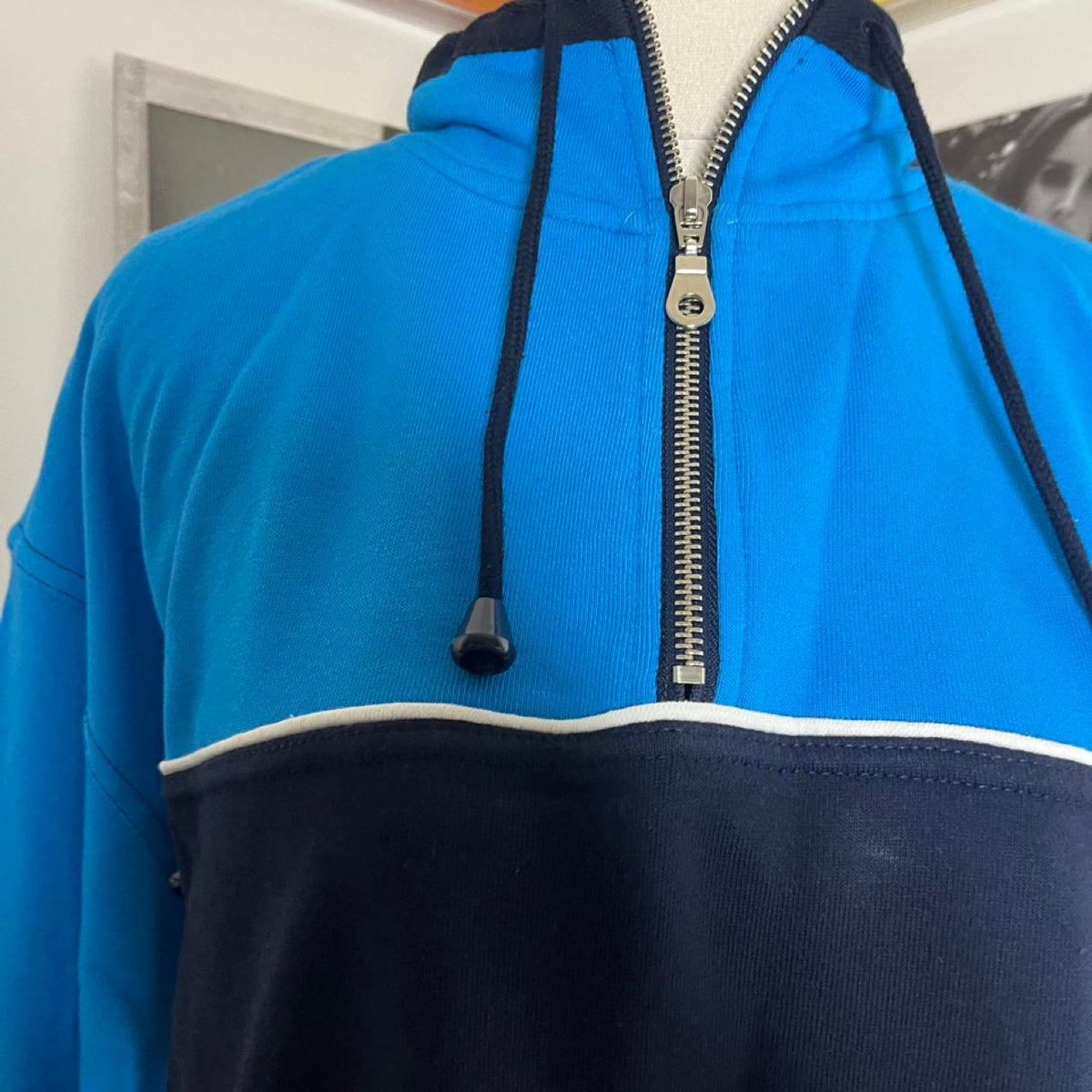 deadstock NWOT 2000s y2k activewear blue quarter zip jumper