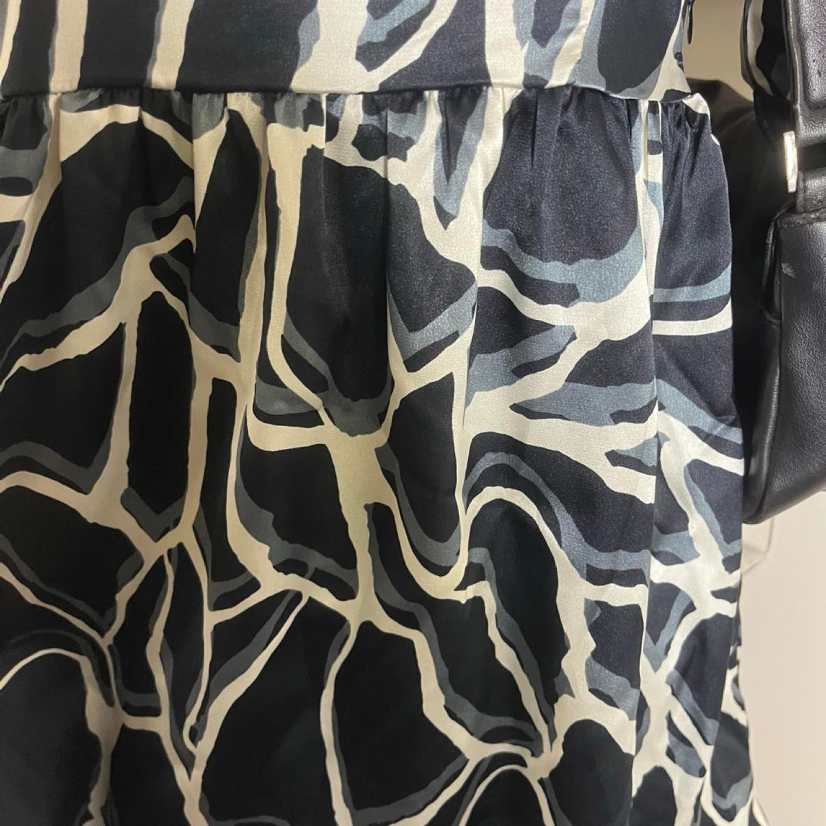 2000s y2k abstract print satin babydoll blouse