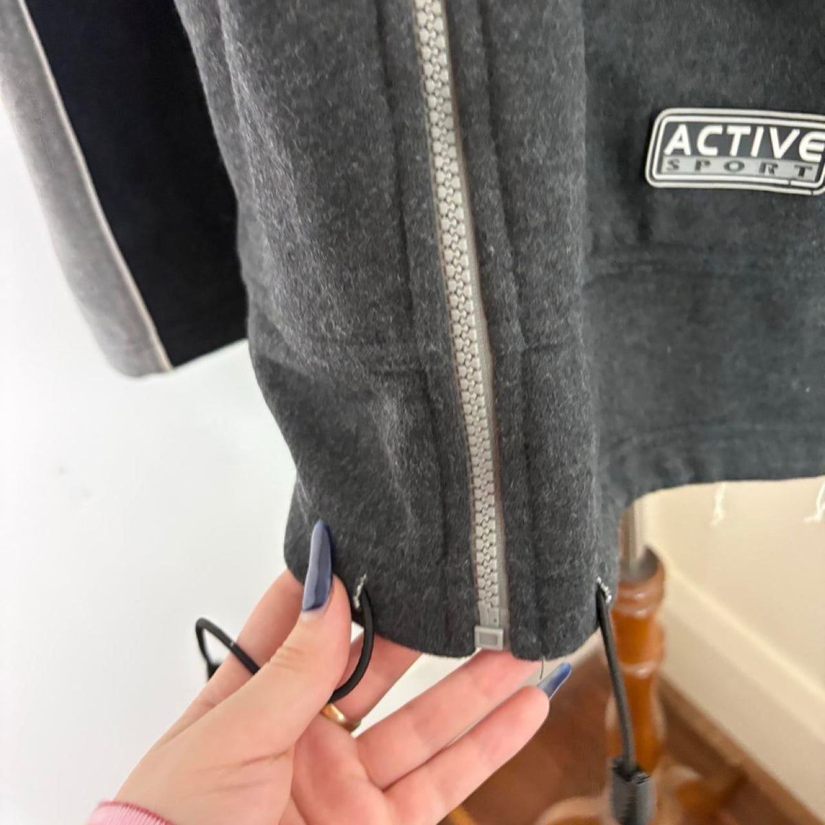 2000s y2k grey activewear zip up jacket