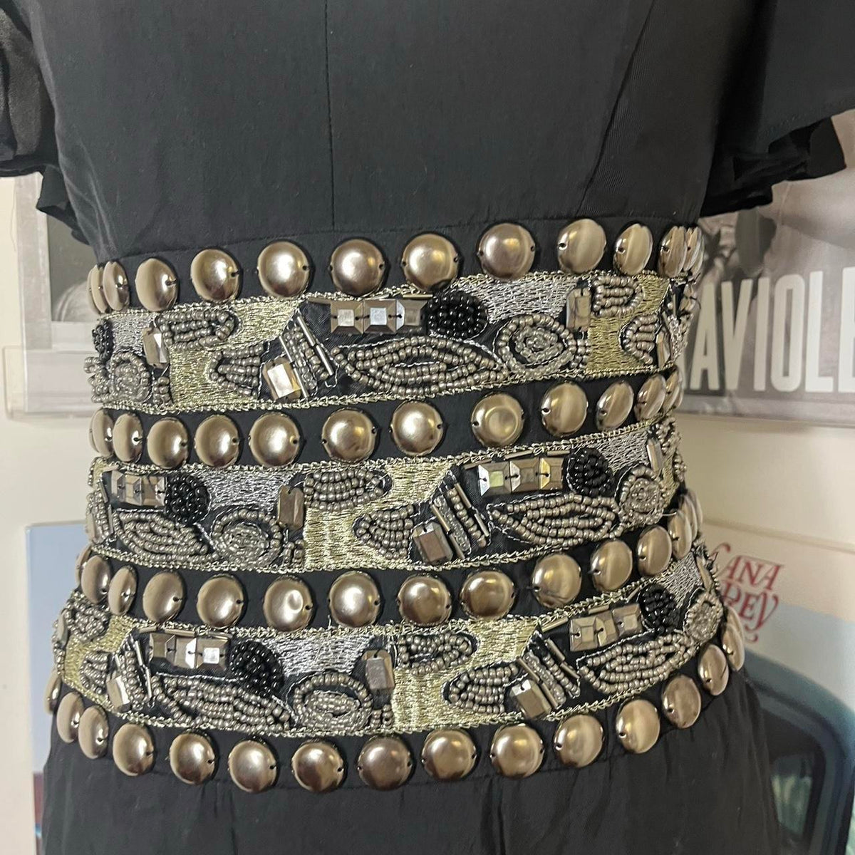 2010s indie sleaze black mini dress with beading