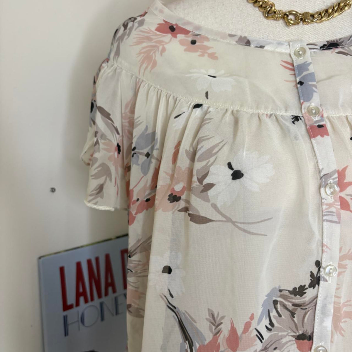 deadstock NWT 2000s era floral mesh blouse