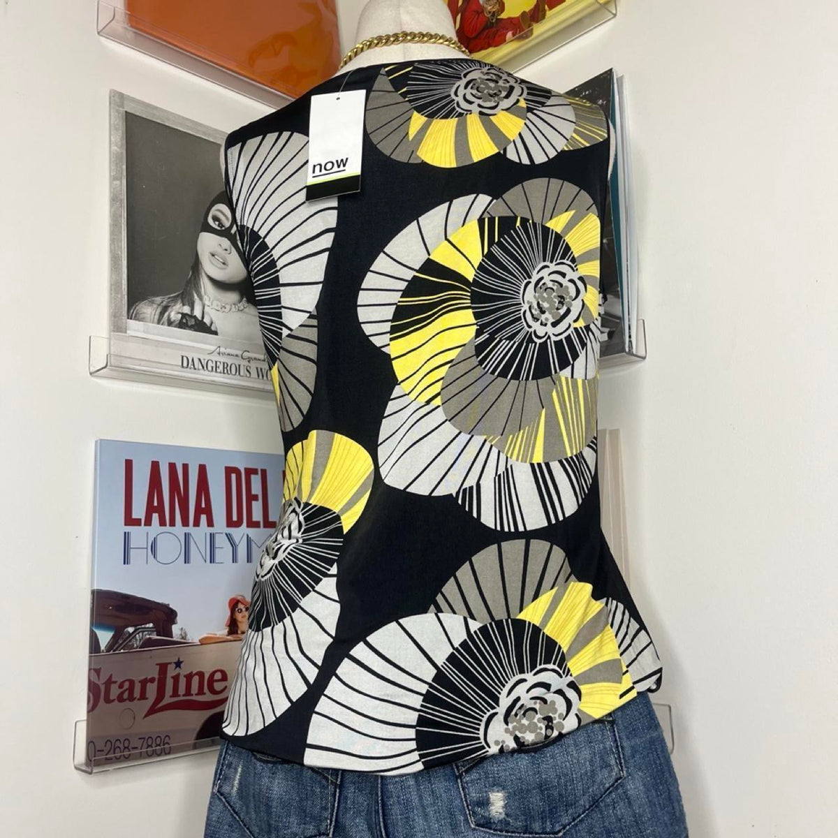 deadstock NWT 2000s y2k floral graphic foldover tank