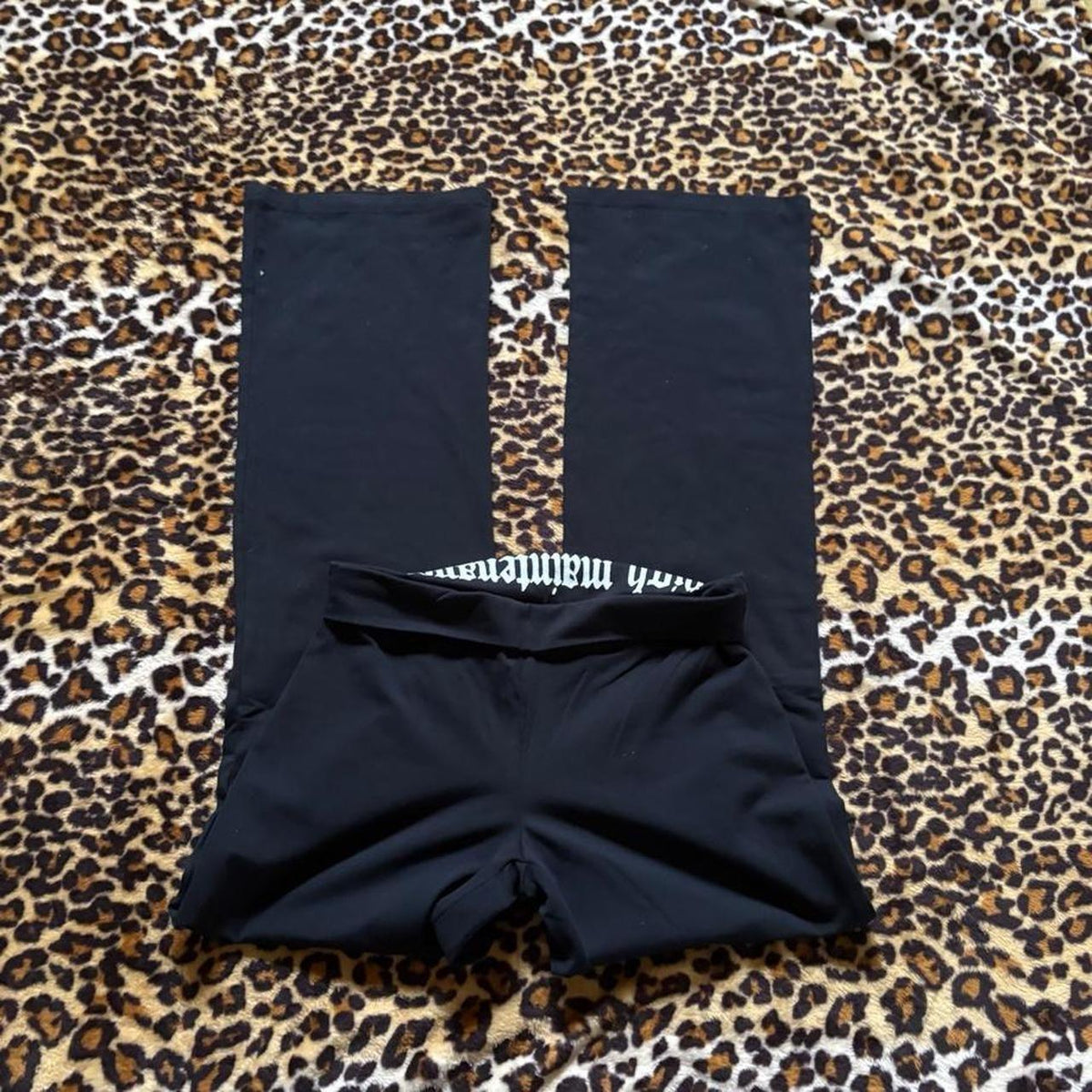 deadstock NWOT 2000s y2k black foldover graphic pants