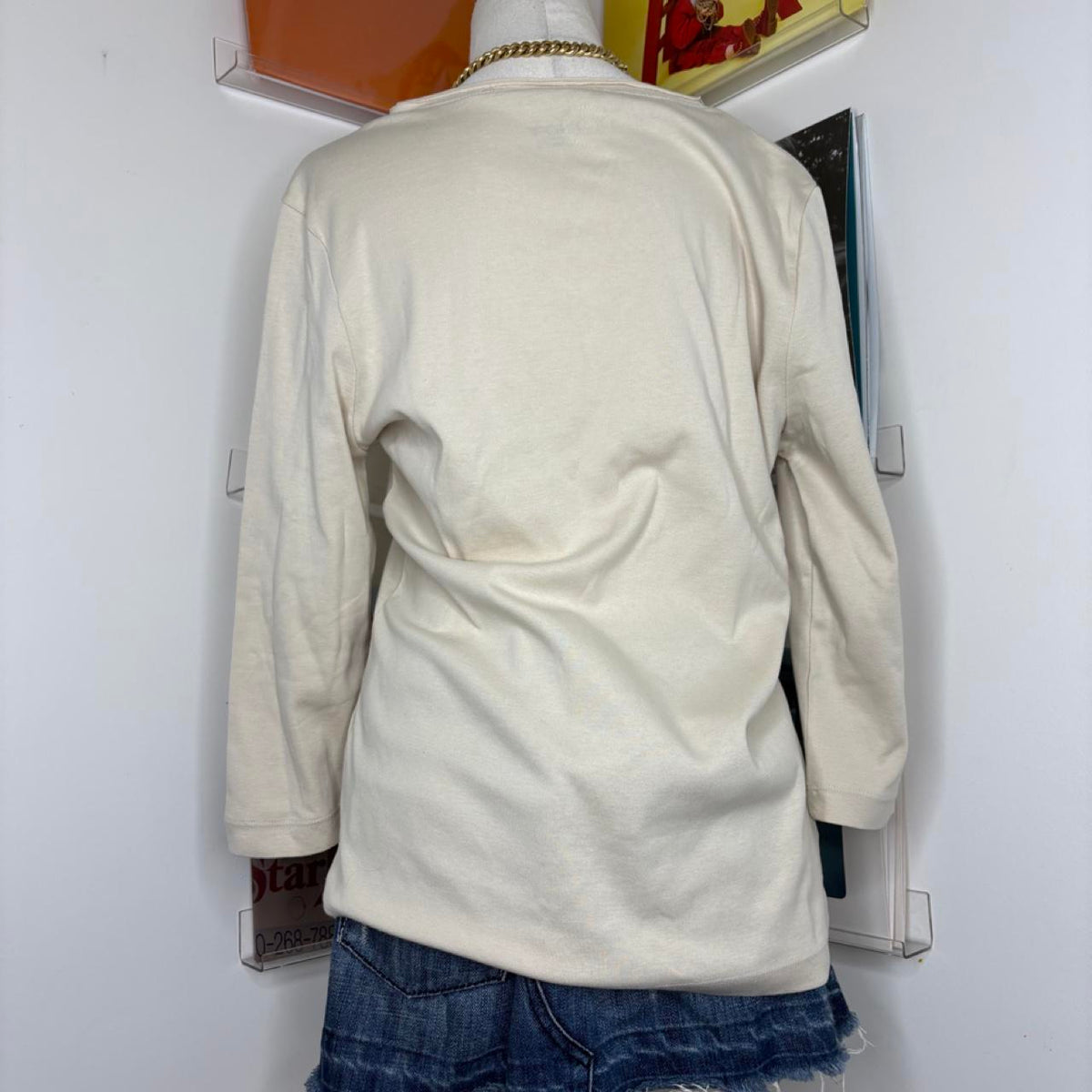 deadstock NWOT 2000s y2k beige abstract graphic tee