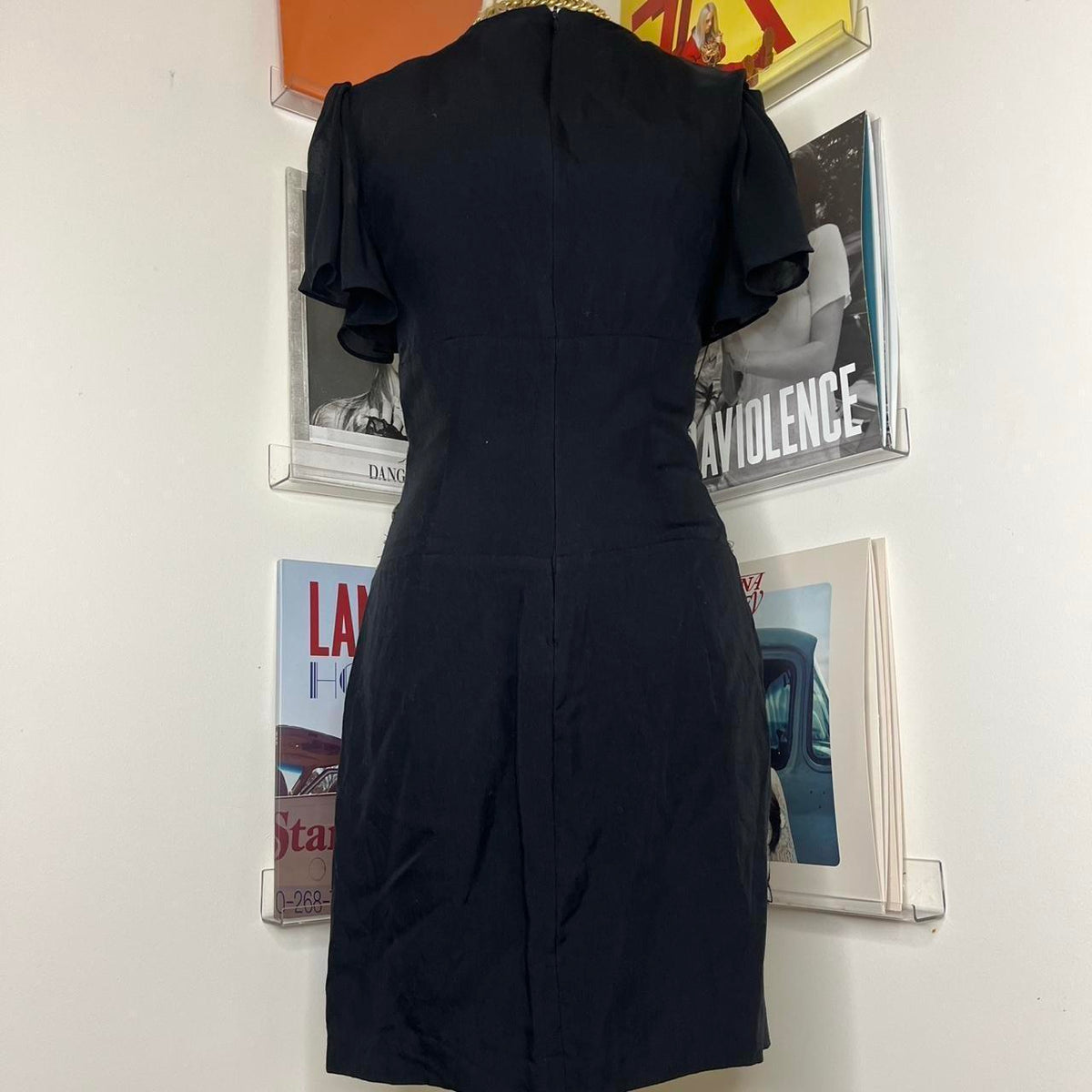 2010s indie sleaze black mini dress with beading