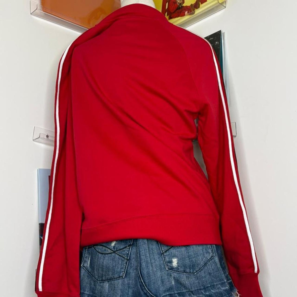 deadstock NWT 2000s y2k red varsity zip up jacket