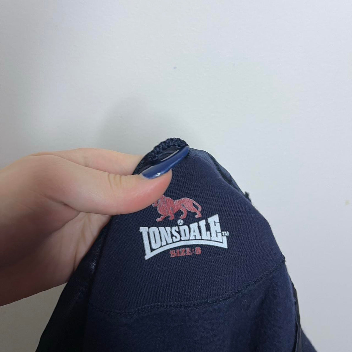 2000s y2k activewear lonsdale blue off shoulder jumper
