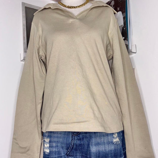 vintage tan collared sweater