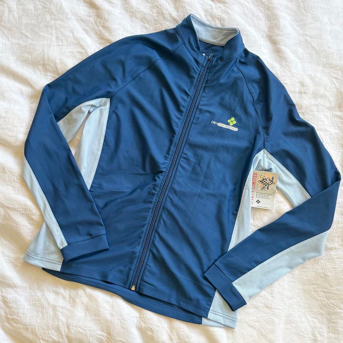 deadstock NWT 2000s era blue zip up long sleeve activewear top