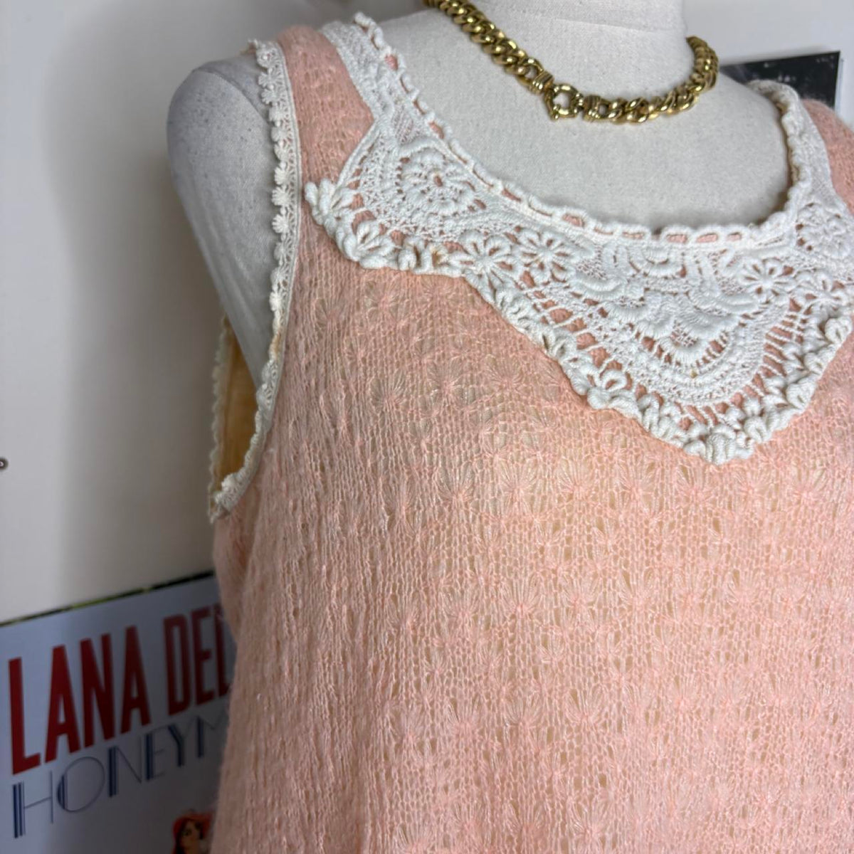 vintage 2000s y2k pink knit mini dress / tunic tank