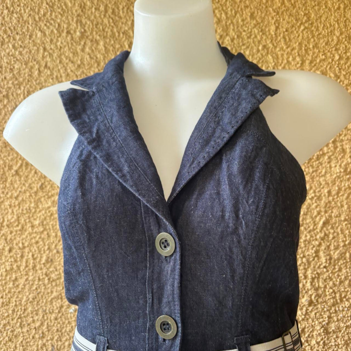 vintage retro style denim button up midi dress