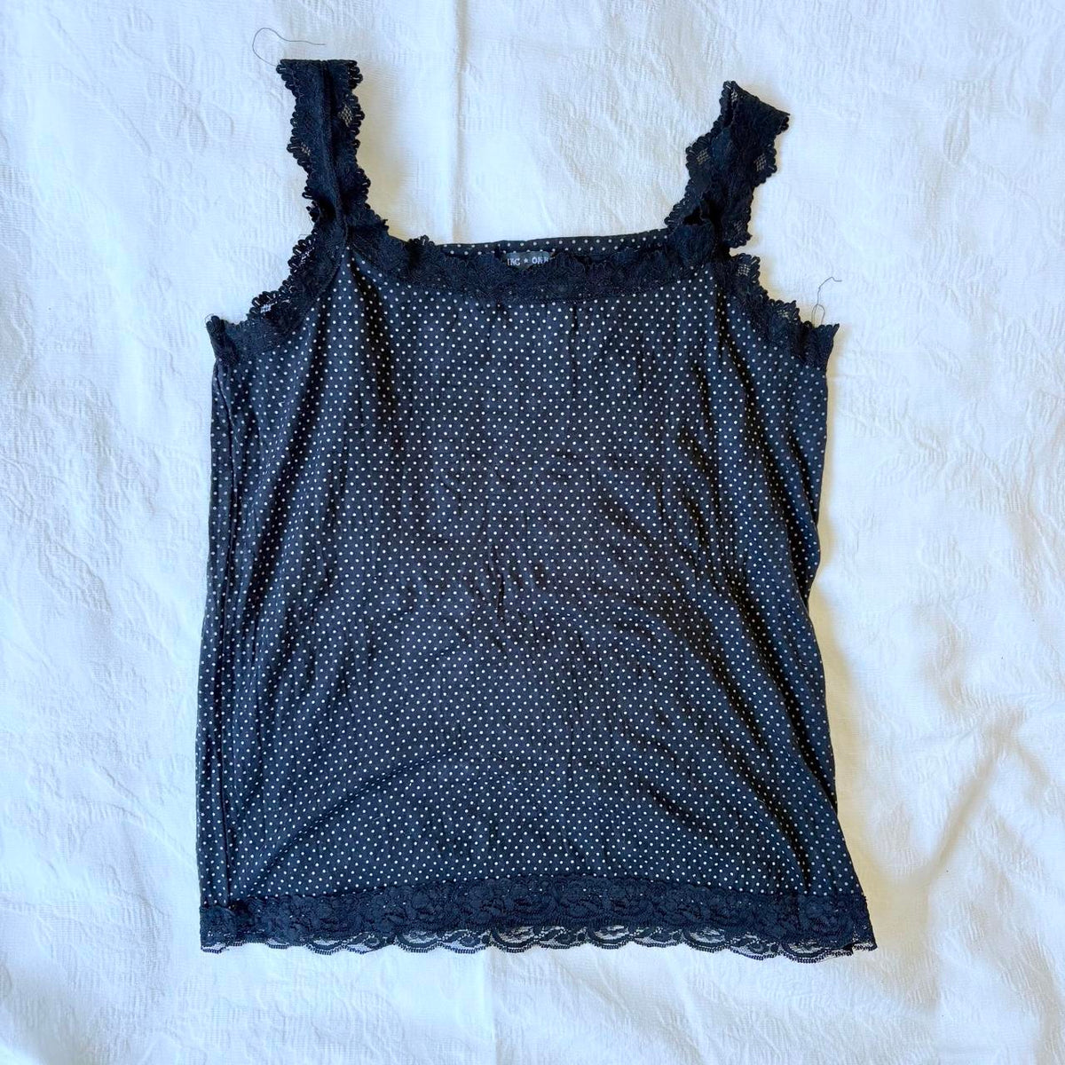 vintage 2000s y2k polka dot tank